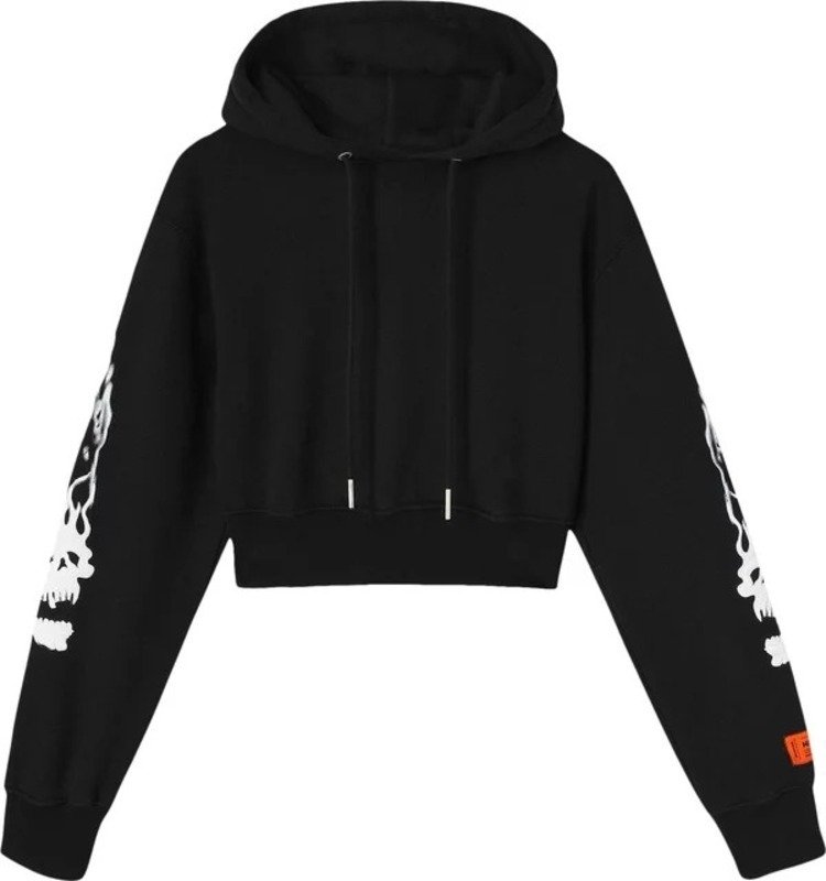 Heron-Preston-Flaming-Skull-Crop-Hoodie Heron Preston Flaming Skull Crop Hoodie
